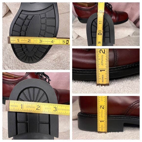 Dockers Mens Burgundy Leather Oxford Shoes Size 10.5M Cap Toe Casual Comfortable - Picture 12 of 16